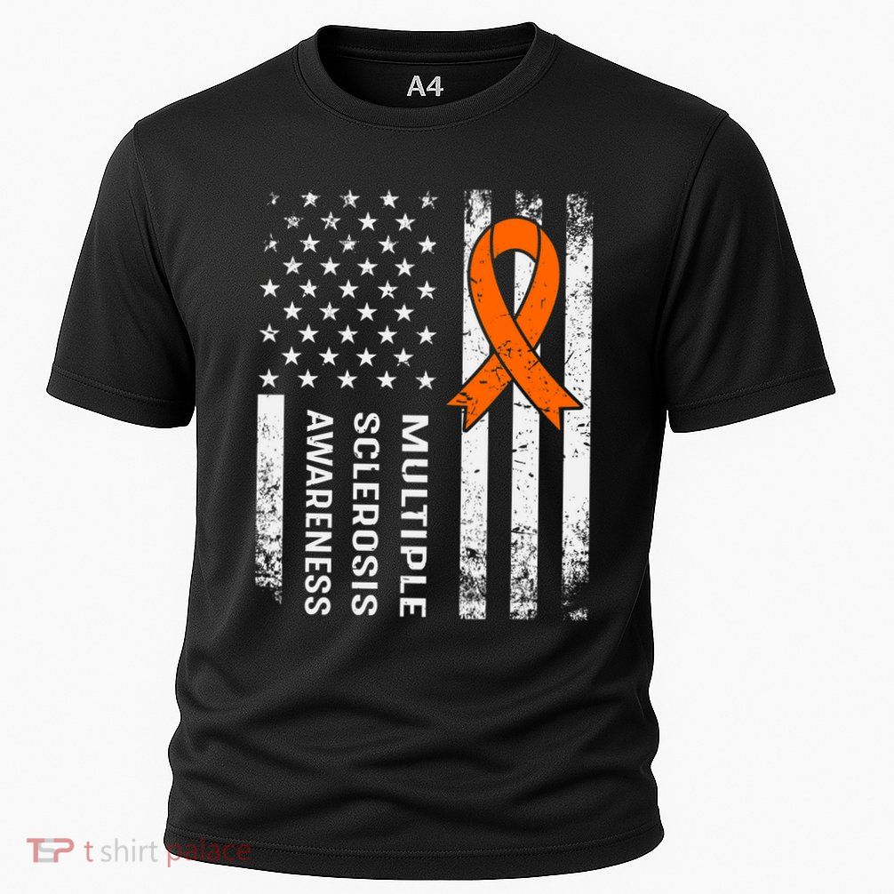 MS Multiple Sclerosis Awareness Orange Ribbon Performance Shirt