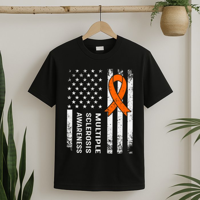MS Multiple Sclerosis Awareness Orange Ribbon T-Shirt