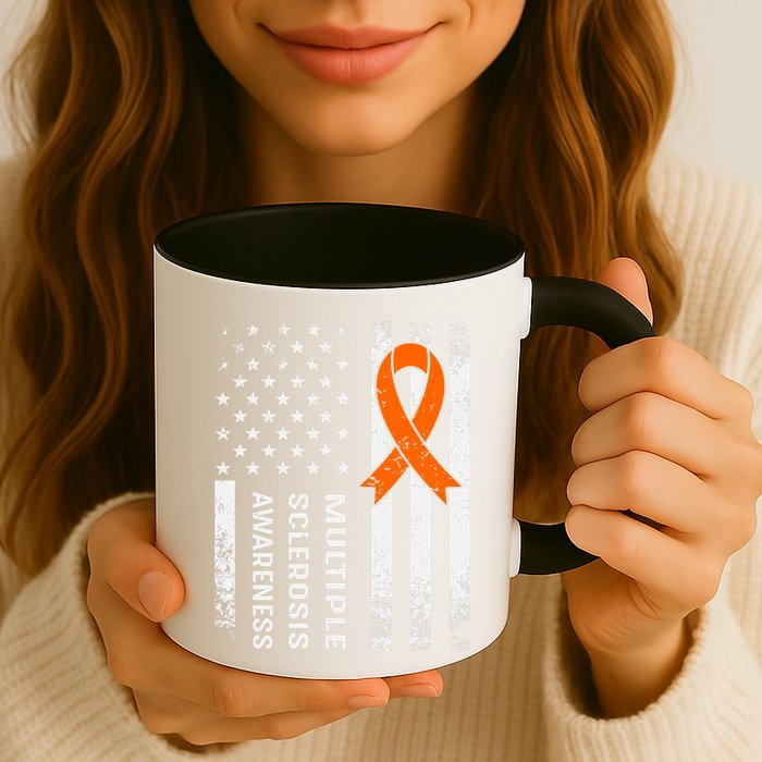 MS Multiple Sclerosis Awareness Orange Ribbon Mug