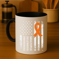 MS Multiple Sclerosis Awareness Orange Ribbon Mug