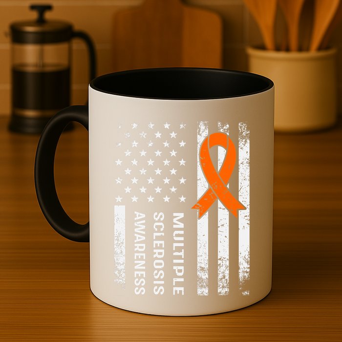 MS Multiple Sclerosis Awareness Orange Ribbon Mug
