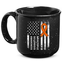 MS Multiple Sclerosis Awareness Orange Ribbon 15oz Campfire Ceramic Mug