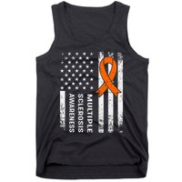 MS Multiple Sclerosis Awareness Orange Ribbon Tank Top