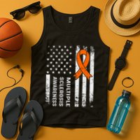 MS Multiple Sclerosis Awareness Orange Ribbon Tank Top