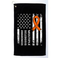 MS Multiple Sclerosis Awareness Orange Ribbon Golf Towel