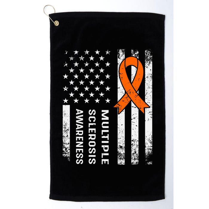 MS Multiple Sclerosis Awareness Orange Ribbon Golf Towel