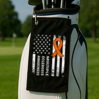 MS Multiple Sclerosis Awareness Orange Ribbon Golf Towel