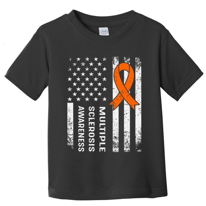 MS Multiple Sclerosis Awareness Orange Ribbon Toddler T-Shirt