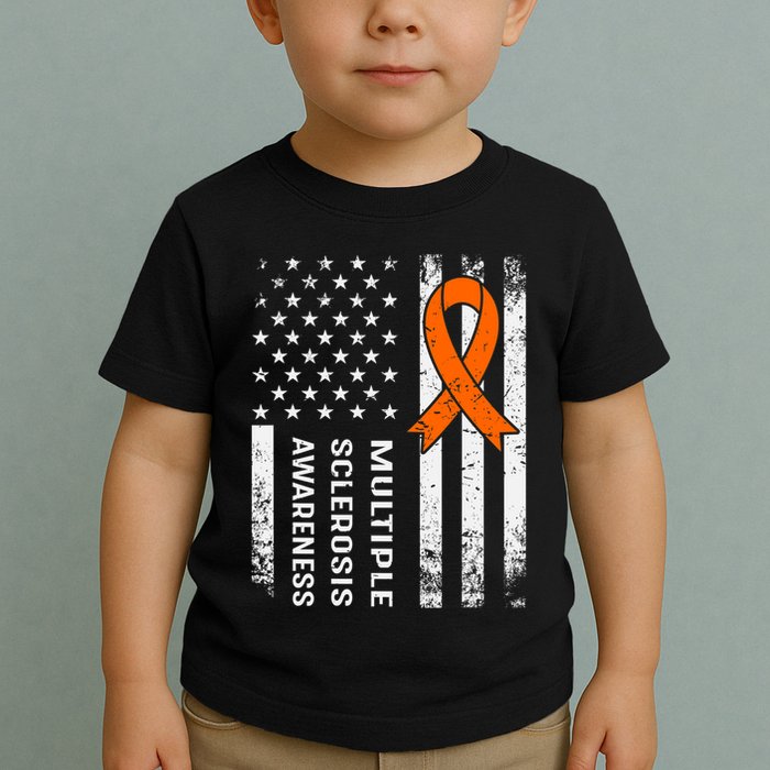 MS Multiple Sclerosis Awareness Orange Ribbon Toddler T-Shirt