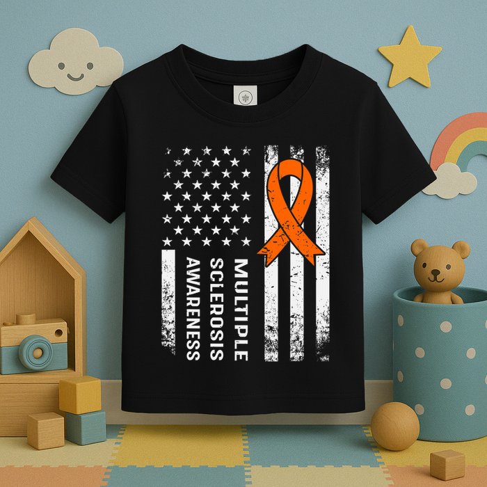 MS Multiple Sclerosis Awareness Orange Ribbon Toddler T-Shirt