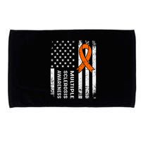 MS Multiple Sclerosis Awareness Orange Ribbon Microfiber Hand Towel