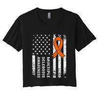 MS Multiple Sclerosis Awareness Orange Ribbon Crop Top