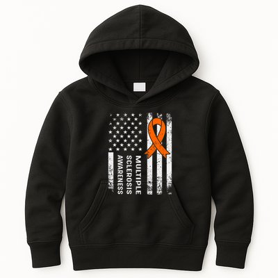 MS Multiple Sclerosis Awareness Orange Ribbon Kids Hoodie