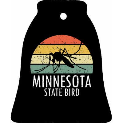 Minnesota Mosquito State Bird Funny Camping Outdoors Ceramic Bell Ornament