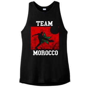 Morocco Moroccan Soccer Team Moroccan Pride Morocco Flag Ladies PosiCharge Tri-Blend Wicking Tank