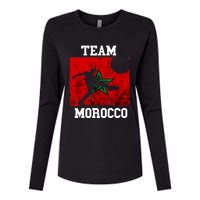 Morocco Moroccan Soccer Team Moroccan Pride Morocco Flag Womens Cotton Relaxed Long Sleeve T-Shirt