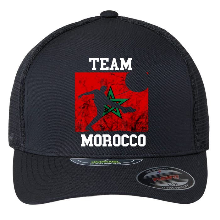 Morocco Moroccan Soccer Team Moroccan Pride Morocco Flag Flexfit Unipanel Trucker Cap