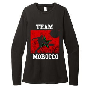 Morocco Moroccan Soccer Team Moroccan Pride Morocco Flag Womens CVC Long Sleeve Shirt