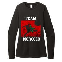 Morocco Moroccan Soccer Team Moroccan Pride Morocco Flag Womens CVC Long Sleeve Shirt