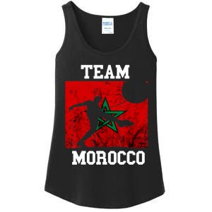 Morocco Moroccan Soccer Team Moroccan Pride Morocco Flag Ladies Essential Tank