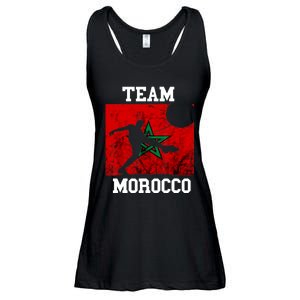 Morocco Moroccan Soccer Team Moroccan Pride Morocco Flag Ladies Essential Flowy Tank