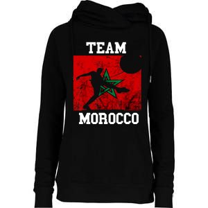 Morocco Moroccan Soccer Team Moroccan Pride Morocco Flag Womens Funnel Neck Pullover Hood