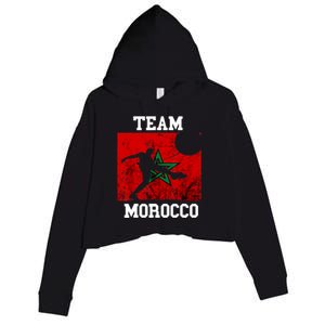 Morocco Moroccan Soccer Team Moroccan Pride Morocco Flag Crop Fleece Hoodie