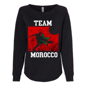 Morocco Moroccan Soccer Team Moroccan Pride Morocco Flag Womens California Wash Sweatshirt