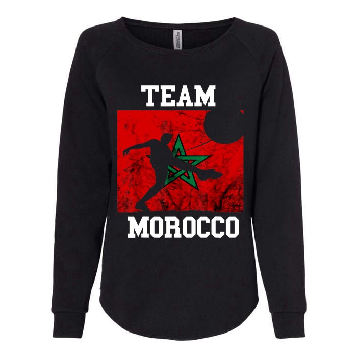 Morocco Moroccan Soccer Team Moroccan Pride Morocco Flag Womens California Wash Sweatshirt