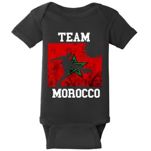 Morocco Moroccan Soccer Team Moroccan Pride Morocco Flag Baby Bodysuit