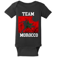 Morocco Moroccan Soccer Team Moroccan Pride Morocco Flag Baby Bodysuit