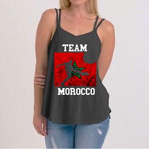 Morocco Moroccan Soccer Team Moroccan Pride Morocco Flag Women's Strappy Tank