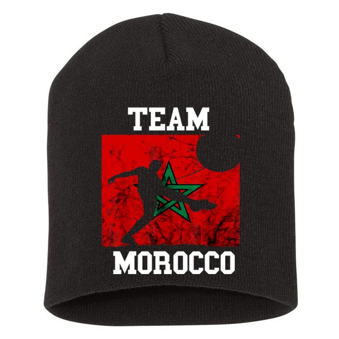 Morocco Moroccan Soccer Team Moroccan Pride Morocco Flag Short Acrylic Beanie