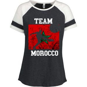 Morocco Moroccan Soccer Team Moroccan Pride Morocco Flag Enza Ladies Jersey Colorblock Tee