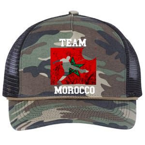 Morocco Moroccan Soccer Team Moroccan Pride Morocco Flag Retro Rope Trucker Hat Cap