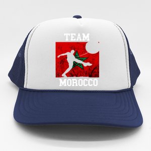 Morocco Moroccan Soccer Team Moroccan Pride Morocco Flag Trucker Hat