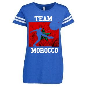 Morocco Moroccan Soccer Team Moroccan Pride Morocco Flag Enza Ladies Jersey Football T-Shirt