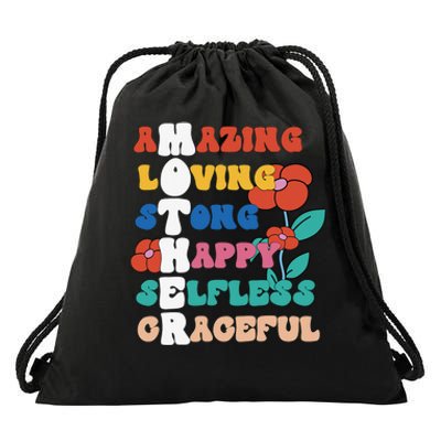 MOTHER Meaning Shirt I Love Mom Mothers Day Drawstring Bag