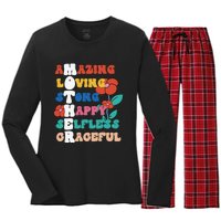 MOTHER Meaning Shirt I Love Mom Mothers Day Women's Long Sleeve Flannel Pajama Set 