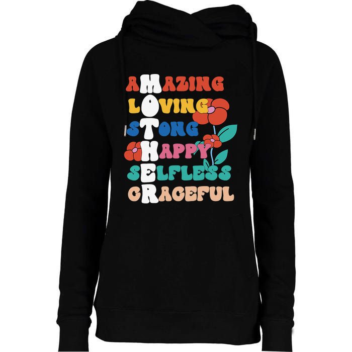 MOTHER Meaning Shirt I Love Mom Mothers Day Womens Funnel Neck Pullover Hood