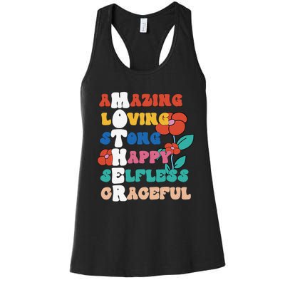 MOTHER Meaning Shirt I Love Mom Mothers Day Women's Racerback Tank