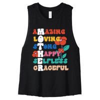 MOTHER Meaning Shirt I Love Mom Mothers Day Women's Racerback Cropped Tank