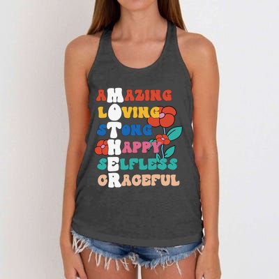 MOTHER Meaning Shirt I Love Mom Mothers Day Women's Knotted Racerback Tank