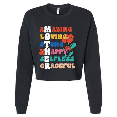 MOTHER Meaning Shirt I Love Mom Mothers Day Cropped Pullover Crew