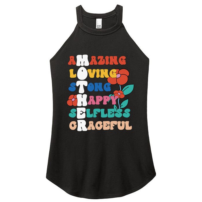 MOTHER Meaning Shirt I Love Mom Mothers Day Women's Perfect Tri Rocker Tank