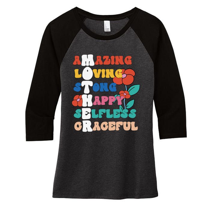 MOTHER Meaning Shirt I Love Mom Mothers Day Women's Tri-Blend 3/4-Sleeve Raglan Shirt