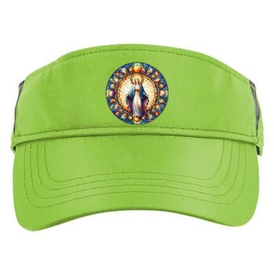 Mother Mary Stained Glass Collection: Mother Of God Jesus Christ Catholic Adult Drive Performance Visor