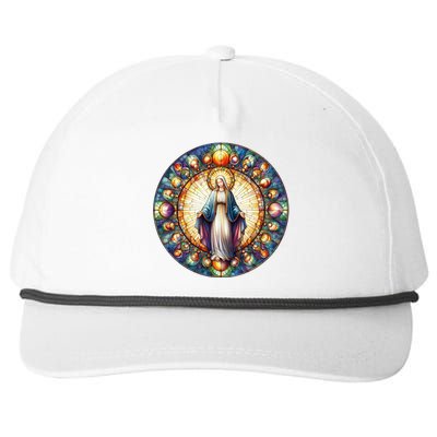 Mother Mary Stained Glass Collection: Mother Of God Jesus Christ Catholic Snapback Five-Panel Rope Hat