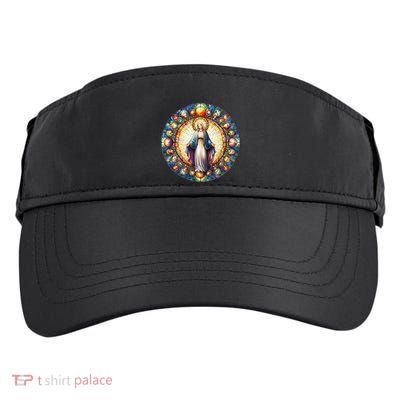 Mother Mary Stained Glass Collection: Mother Of God Jesus Christ Catholic Adult Drive Performance Visor