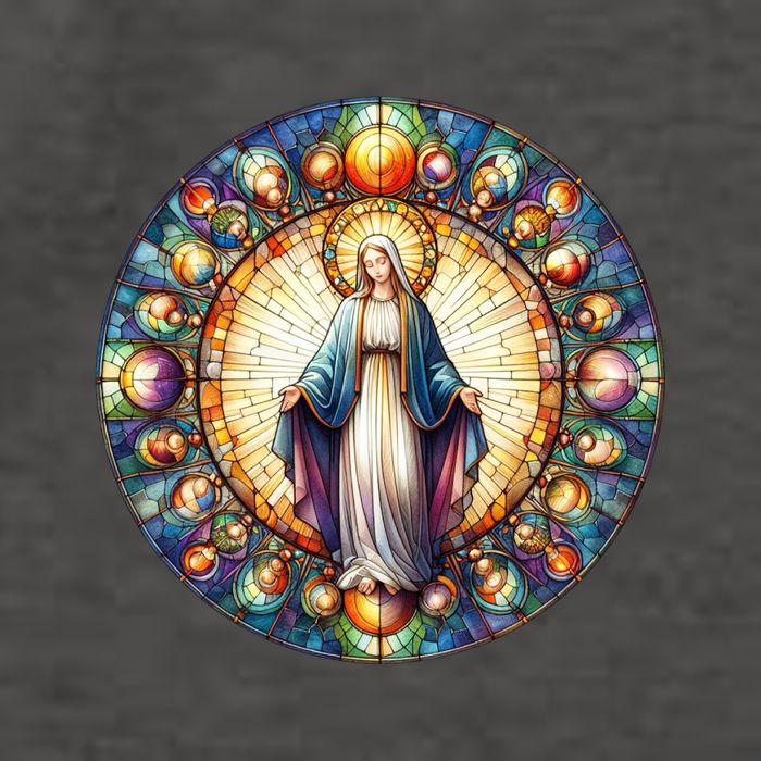 Mother Mary Stained Glass Collection: Mother Of God Jesus Christ Catholic Vector Backpack